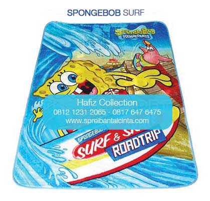 Jual Selimut Karpet -karpet selimut - spongebob surf  - Motif Kartun - Bogor - 0812 1231 2065